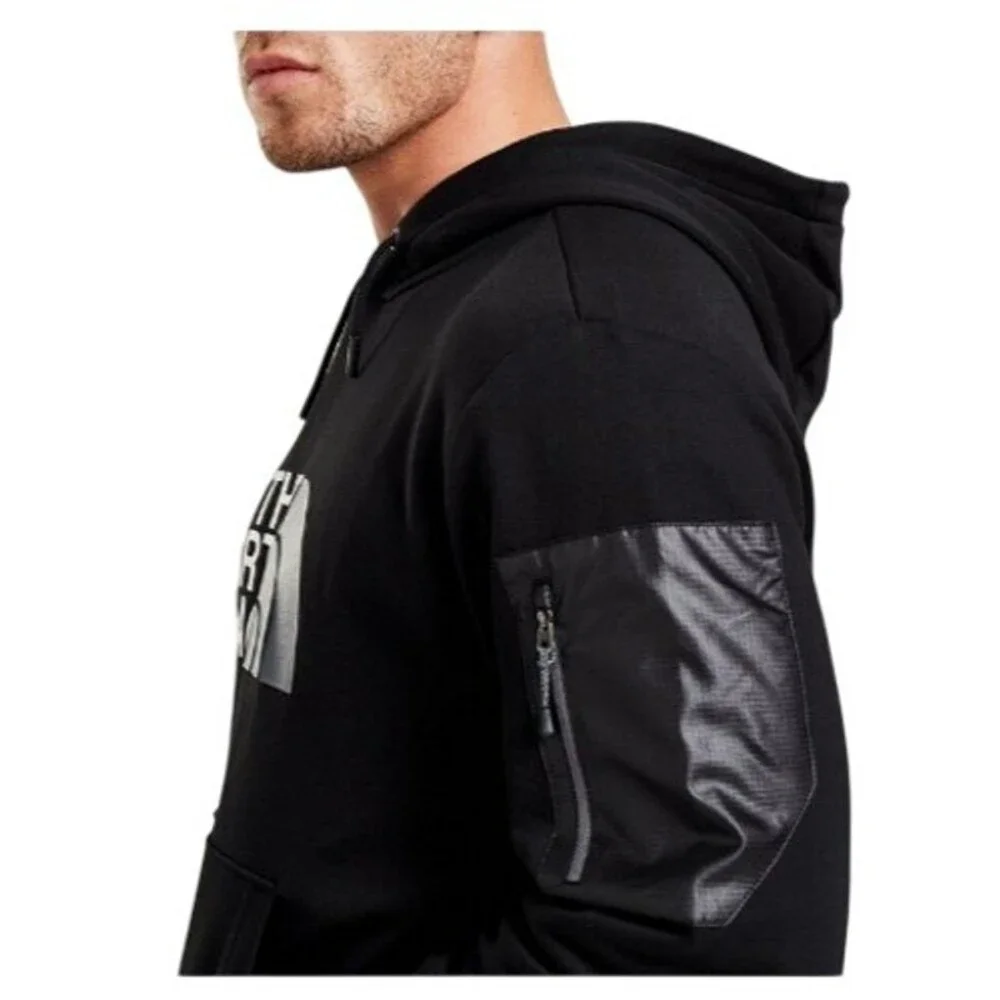 The North Face Inc Men's Black Logo Woven Bondi Pullover Hoodie Size M